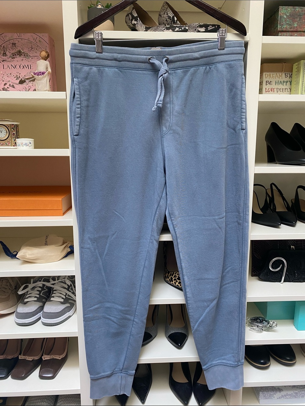 GAP - Men’s Light Blue Drawstring Jogger Sweats. Distressed Look.  EUC. LARGE